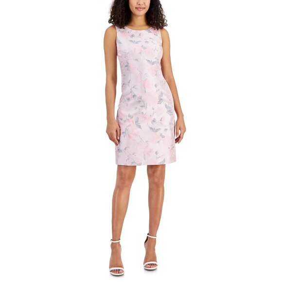 Kasper Women's Floral-Print Jacquard Sheath Mini Dress Size 18 - Picture 1 of 2